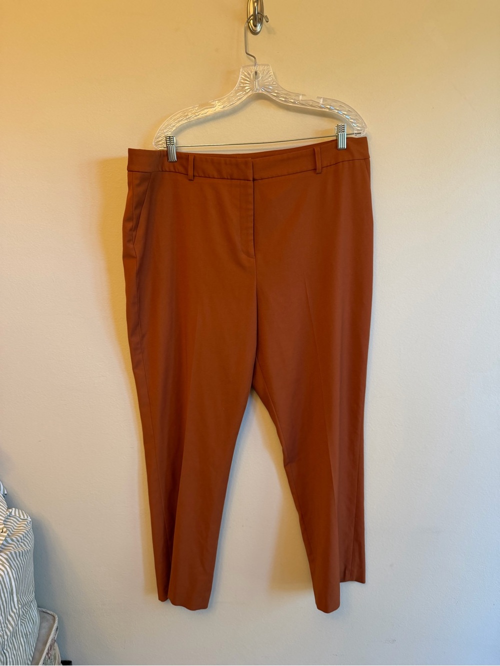 Alex Marie Rust-Colored Ponte Ankle Trousers